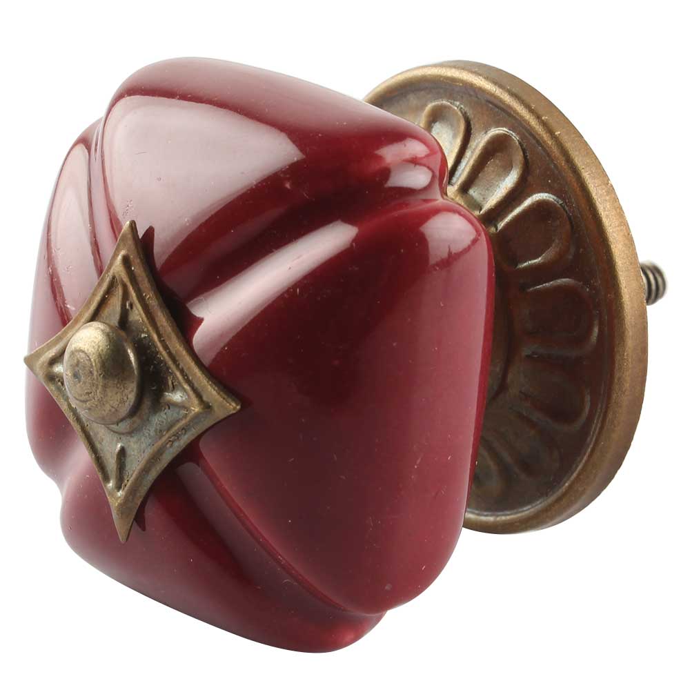 Solid Cherry Square Ceramic Wardrobe Knob